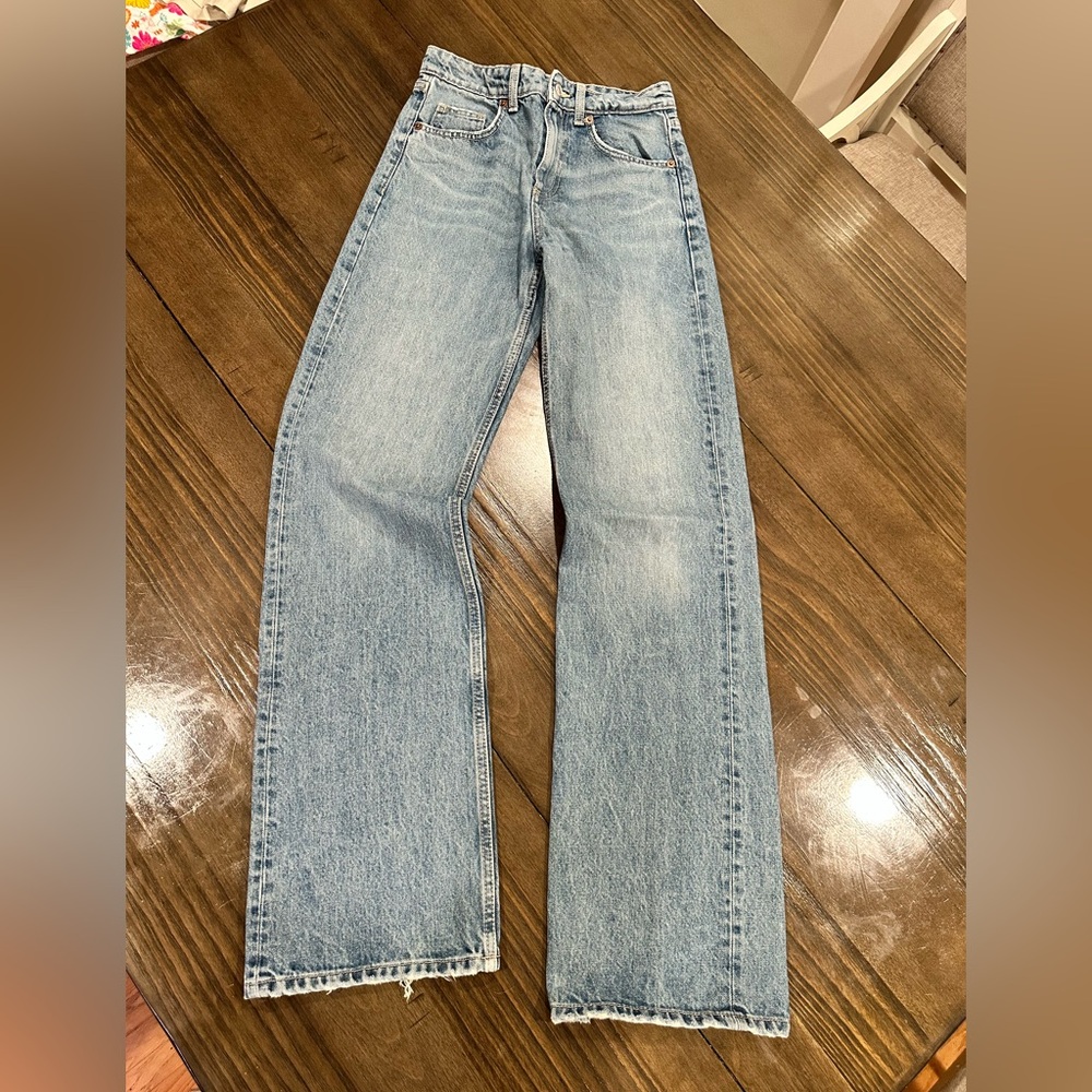 Zara Light Blue Straight Leg Jeans